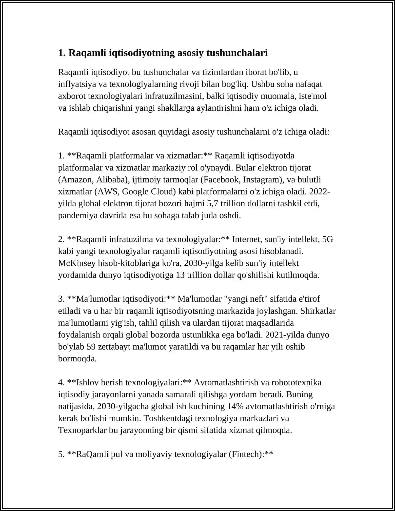 XORIJDA IQTISODIYOTNI RAQAMLASHTIRISH AMALIYOTI 3