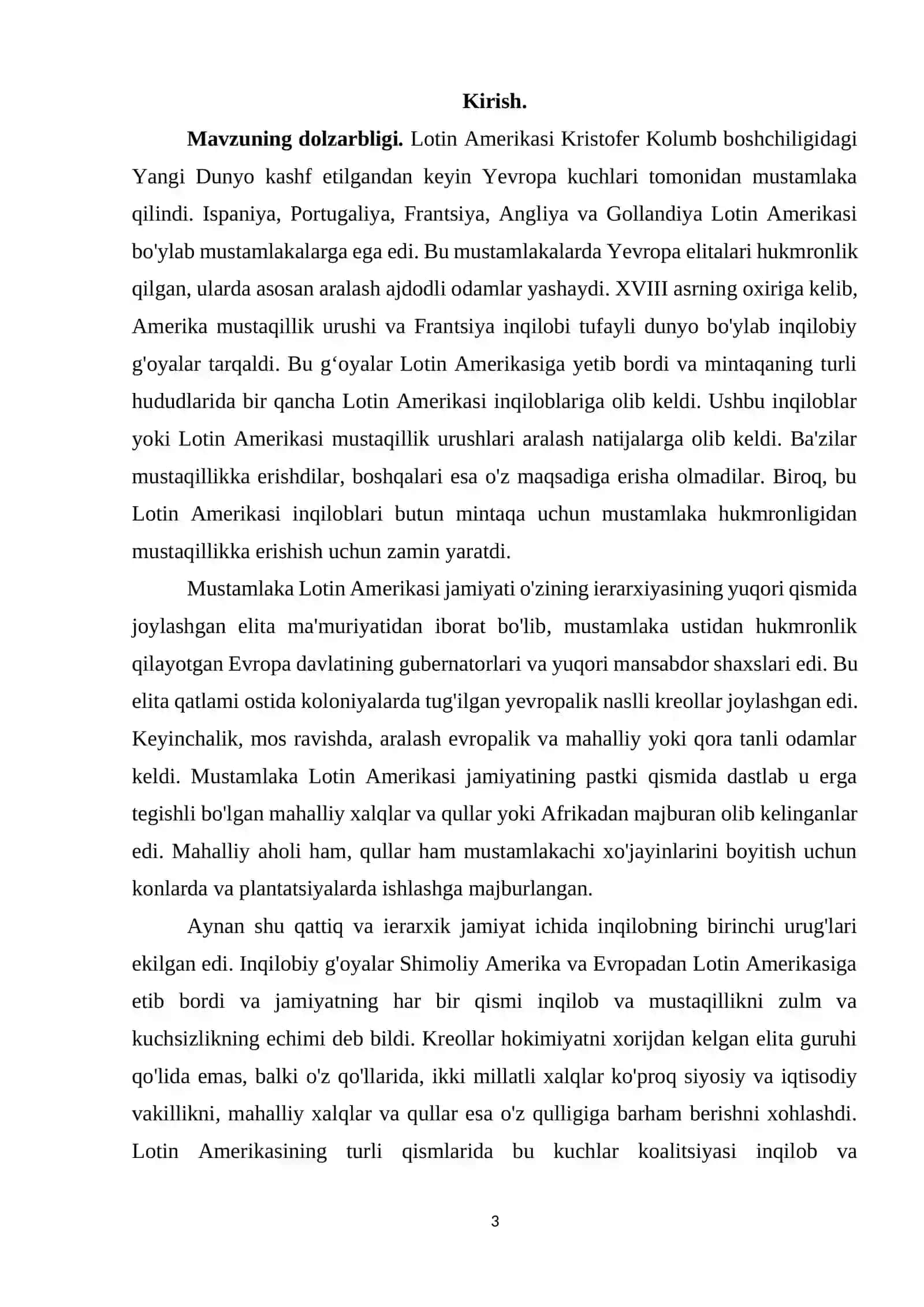 Lotin Amerikasi mamlakatlarida milliy-ozodlik harakatlari va inqilobiy jarayonlarning boshlanishi 3