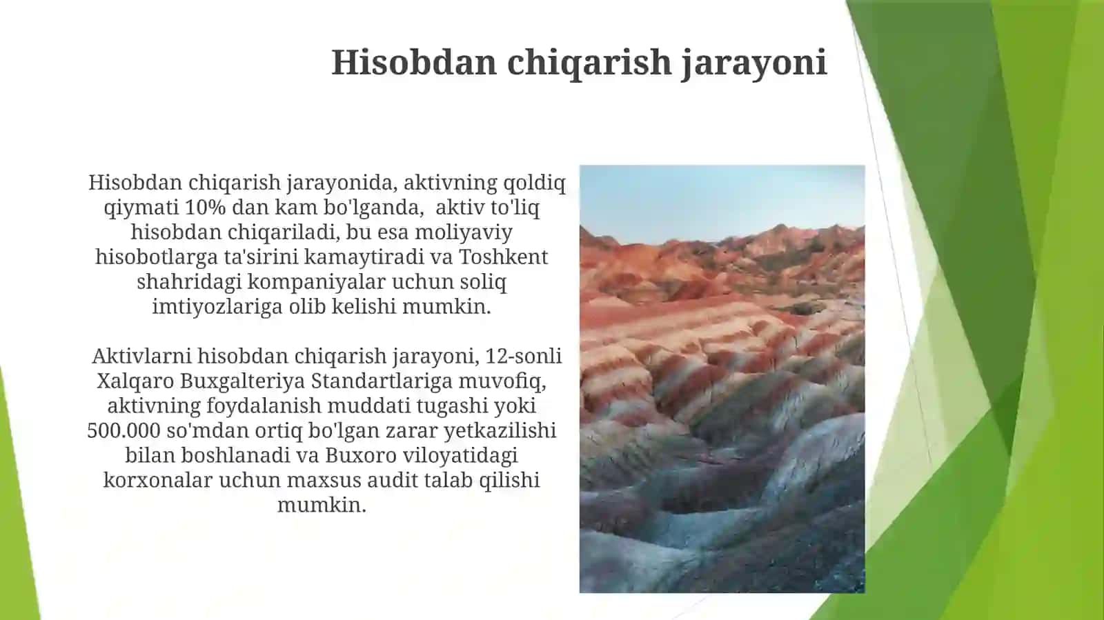Asosiy vositalarni balansdan chiqarish hisobi 3