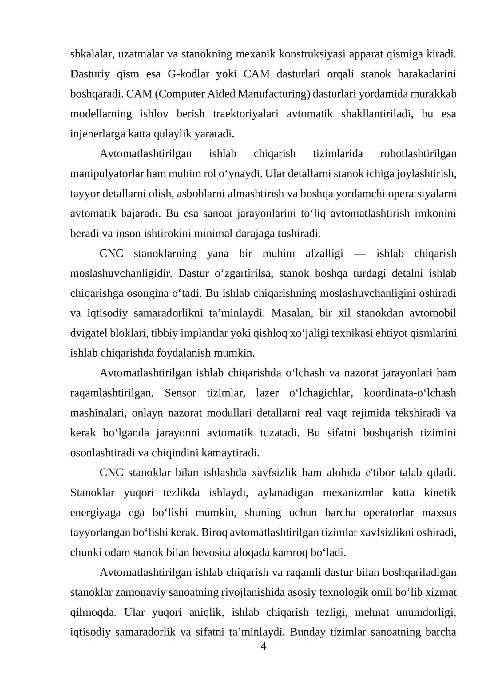AVTOMATLASHTIRILGAN ISHLAB CHIQARISH VA RAQAMLI DASTUR BILAN BOSHQARILADIGAN STANOKLAR UCHUN ASBOBLAR, ULARGA QO‘YILADIGAN TALABLAR VA ALOHIDA XUSUSIYATLAR 3