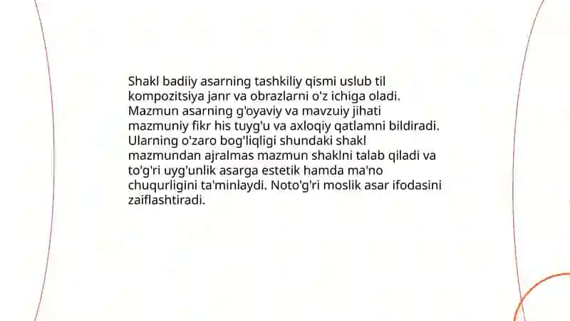 Badiiy asarda shakl va mazmun 3