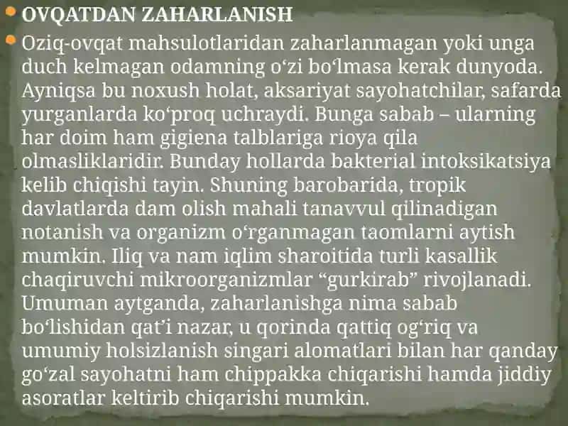 Ovqatdan zaharlanish va uning profilaktikasi 3