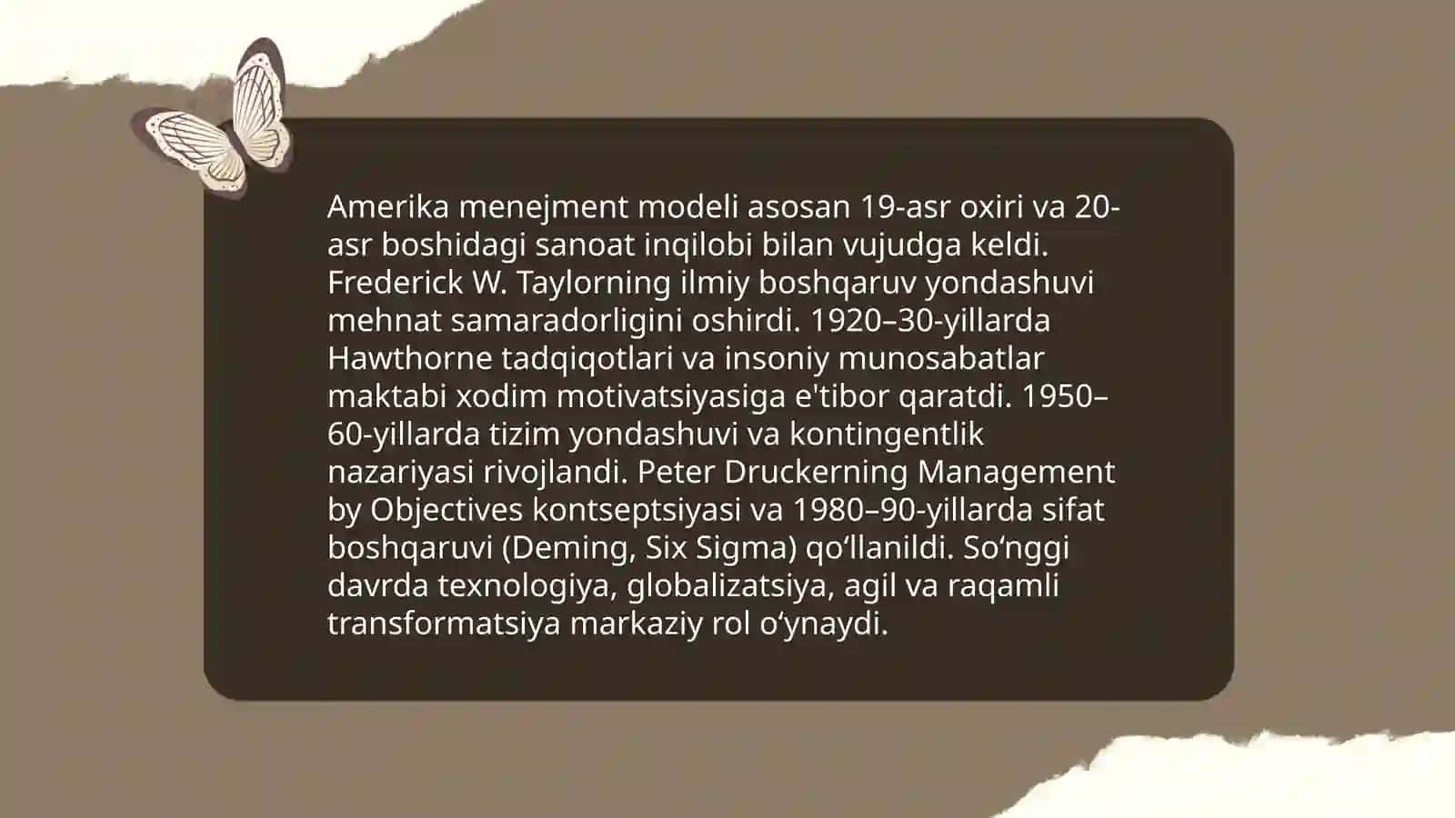 Amerika menejment modeli 3