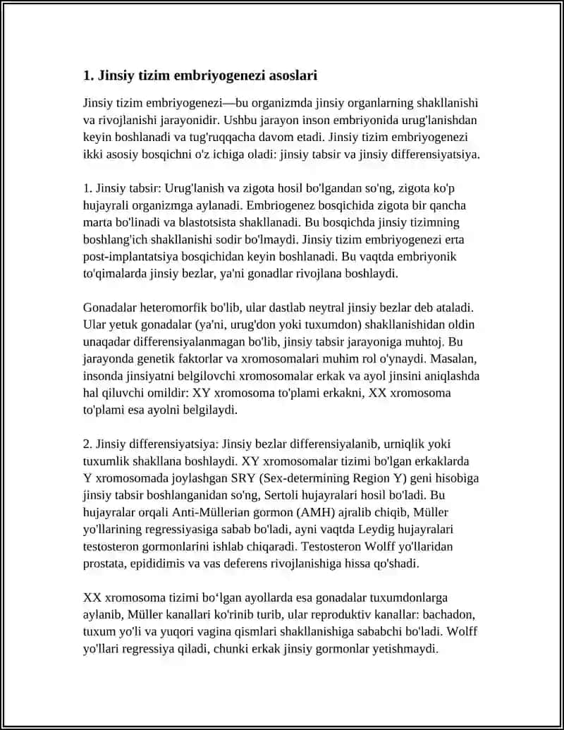 JINSIY TIZIM EMBRIOGENEZI VA UNGA TASIR ETUVCHI OMILLAR 3