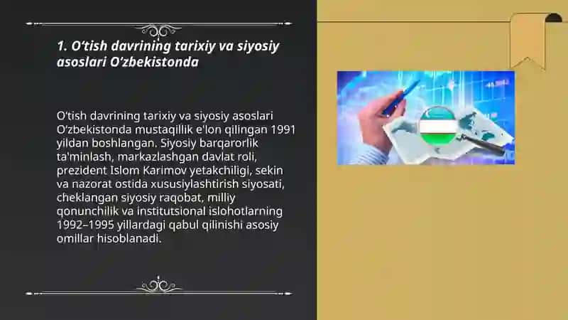 BOZOR IQTISODIYOTIGA O‘TISH DAVRI VA UNING O‘ZBEKISTONDAGI XUSUSIYATLARI 3