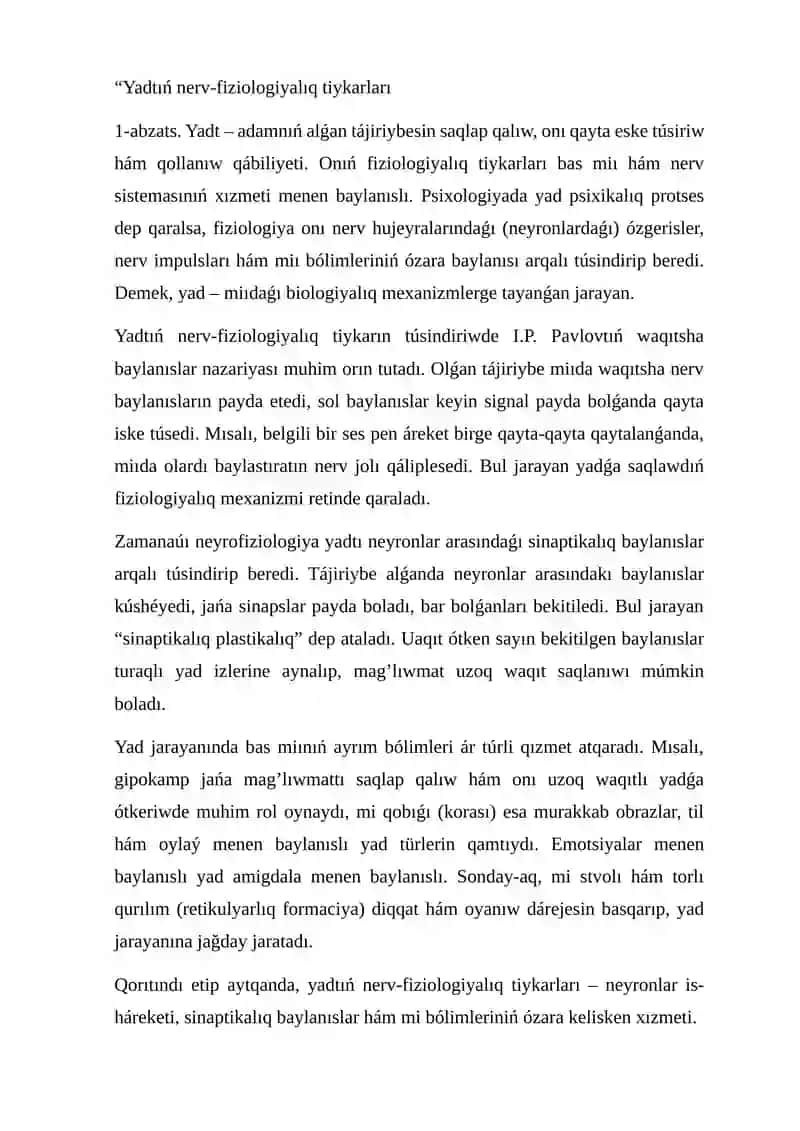 Ulıwma psixologiyańıń predmeti hám waʼziypaları 3