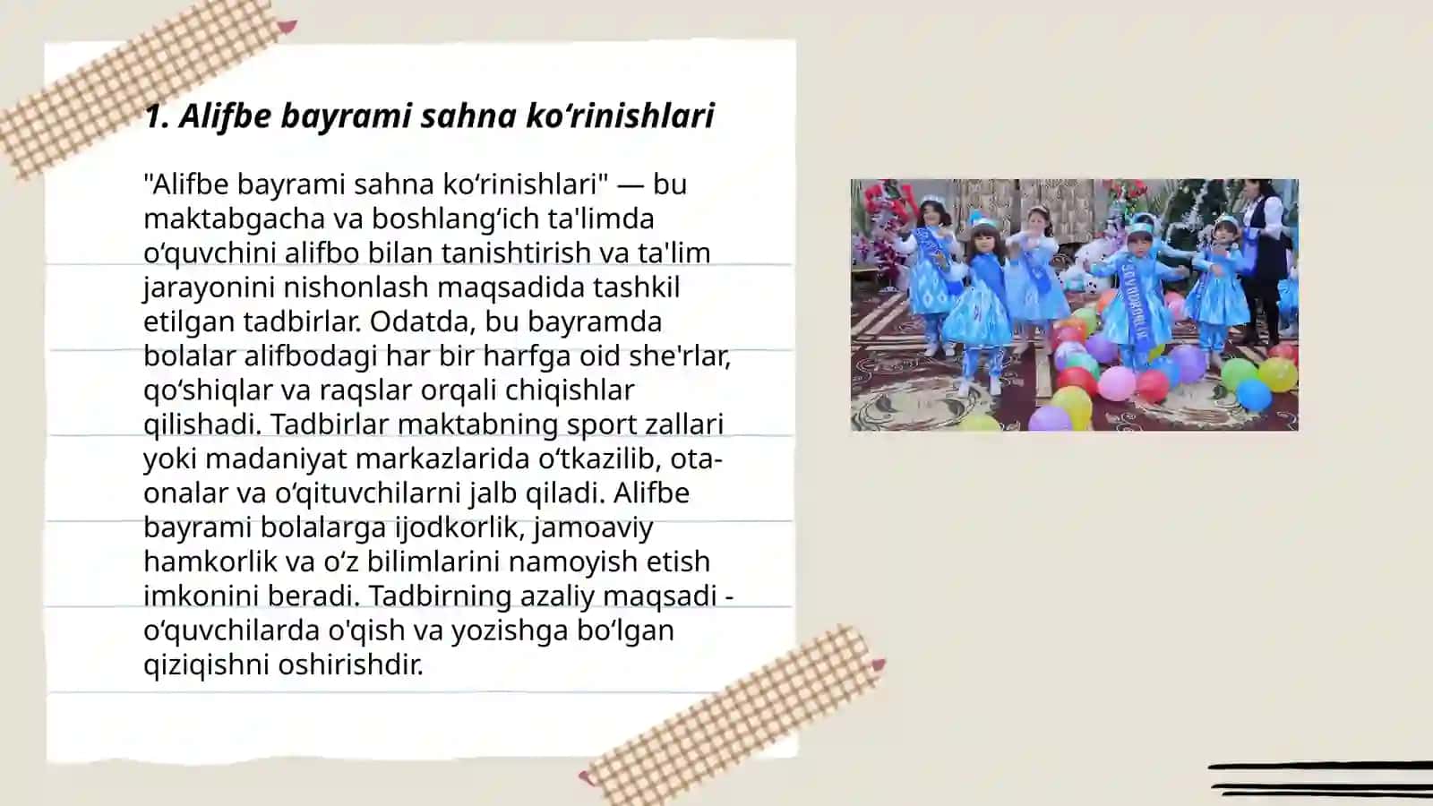Alifbe bayrami sahna ko‘rinishlari 3