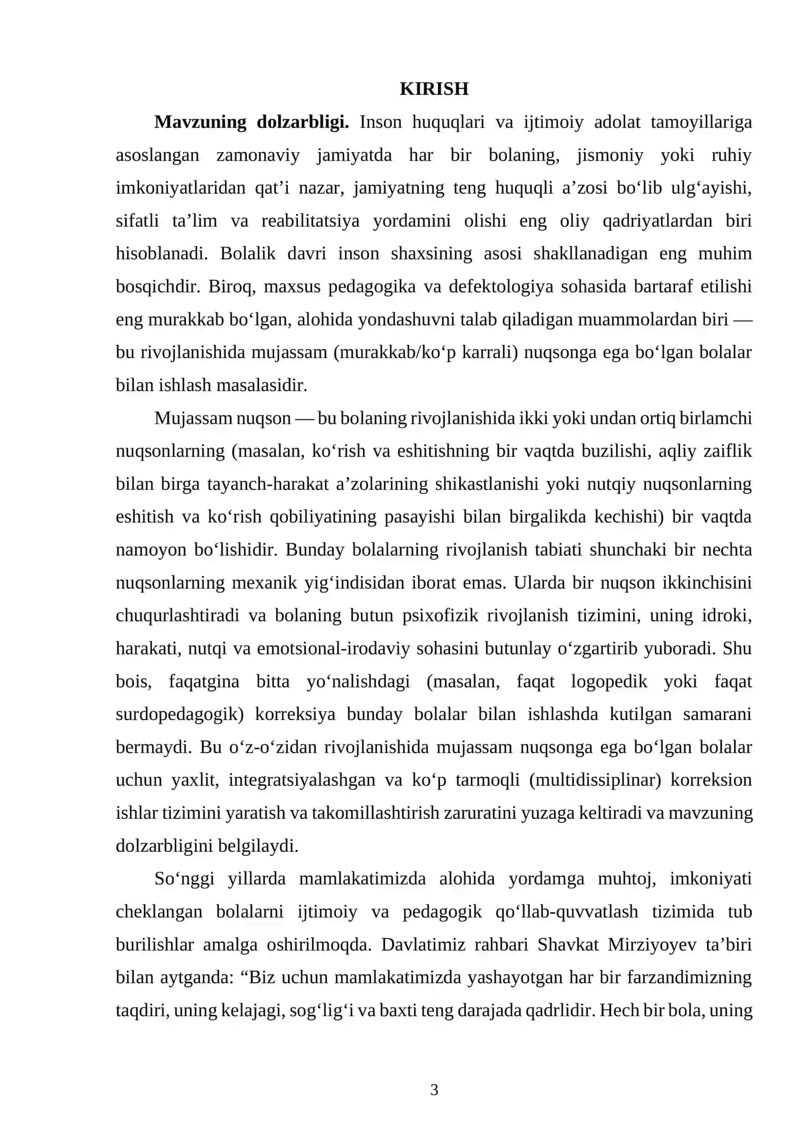 Rivojlanishida mujassam nuqsonga ega bo‘lgan bolalar bilan olib boriladigan korreksion ishlar tizim 3