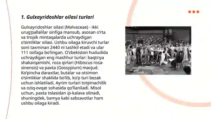 Gulxayridoshlar, qovoqdoshlar va karamdoshlar oilasi 3