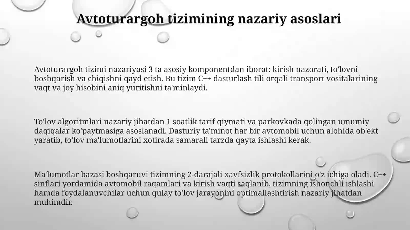 Avtoturargohda transport vositalarini ro‘yxatga olish va to‘lovlarni boshqarish dasturini yaratish 3