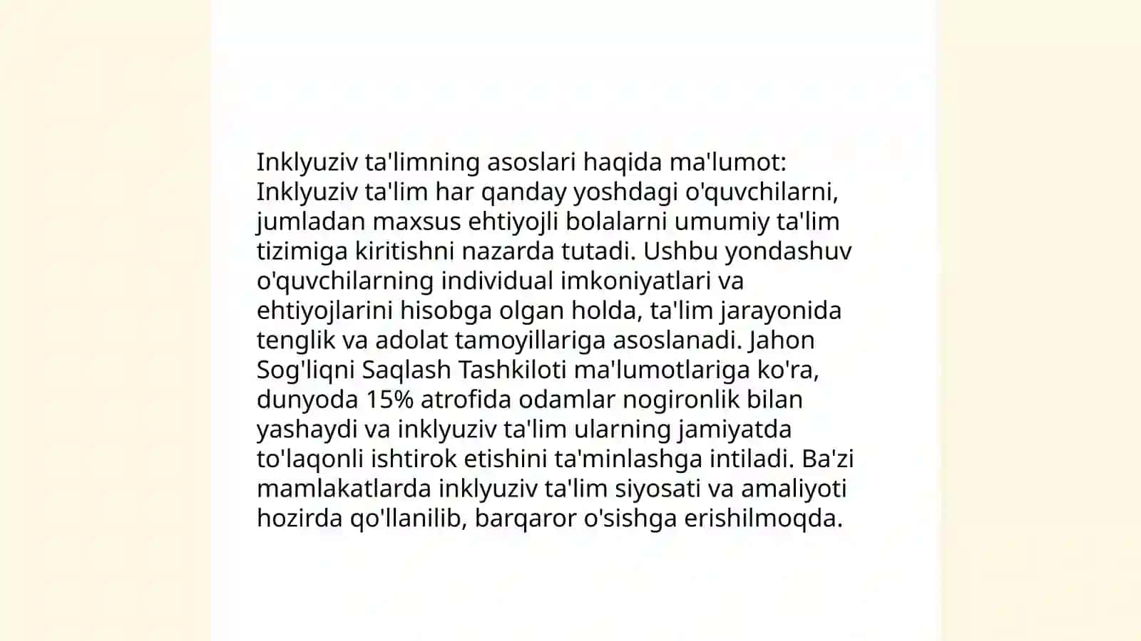 Imkoniyati cheklangan bolalarni inklyuziv talimi orqali õqitish va tarbiyalashni tashkil etish 3