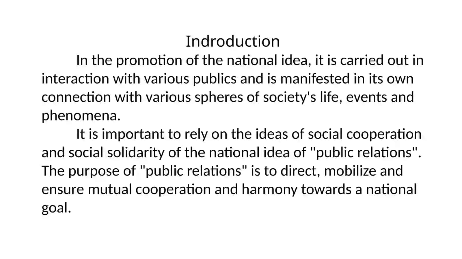 The connection of the national idea with the life of the society 3