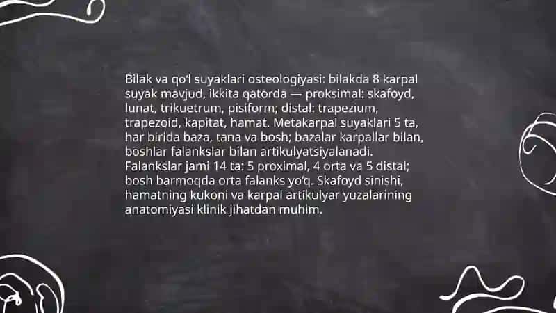 Bilak bilak-kaft usti boʻgʻimi va qoʻlning klinik anatomiyasi 3