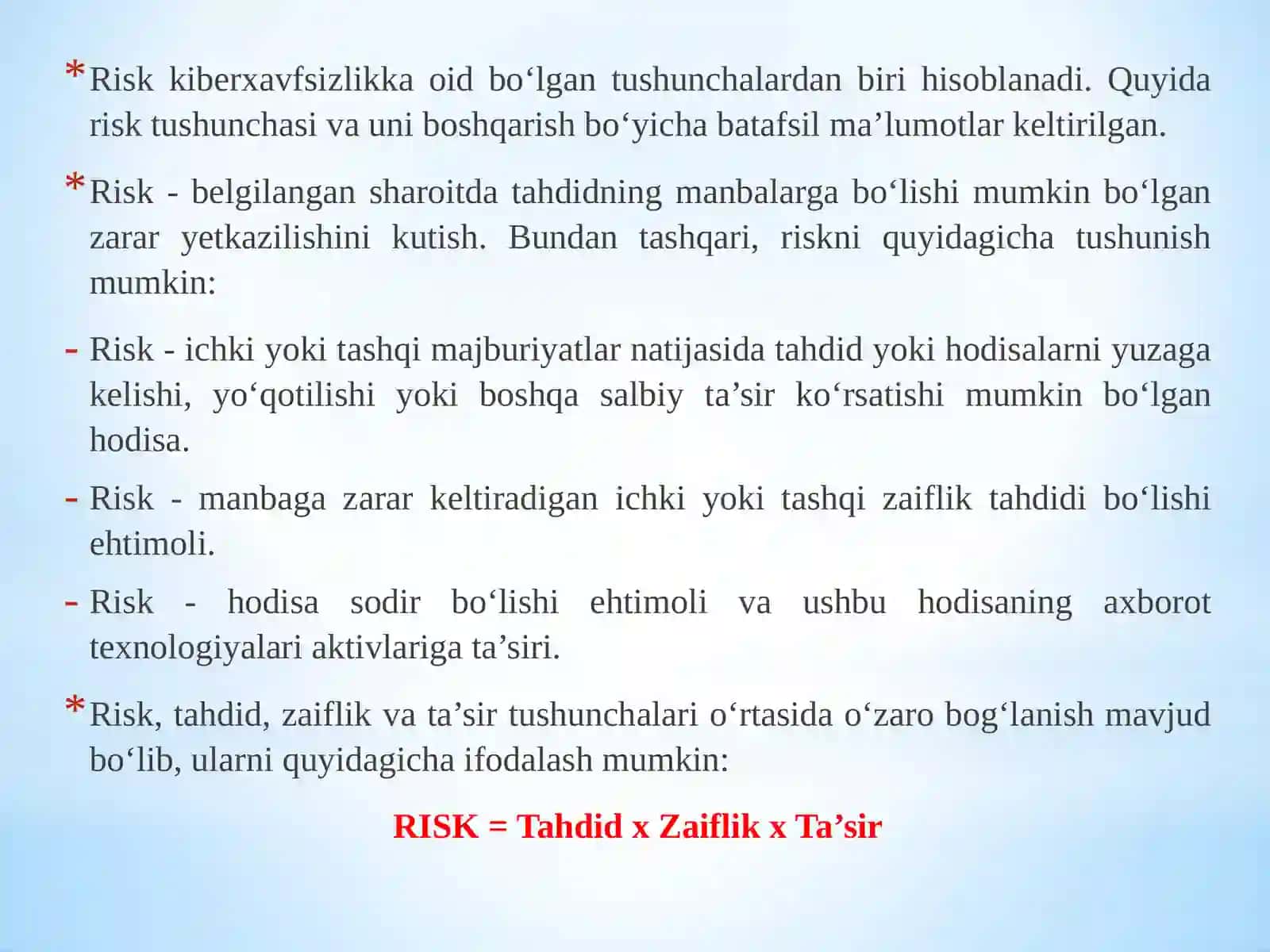 KIBERXAVFSIZLIK ASOSLARI FANINING O’QUV YUKLAMASI 3