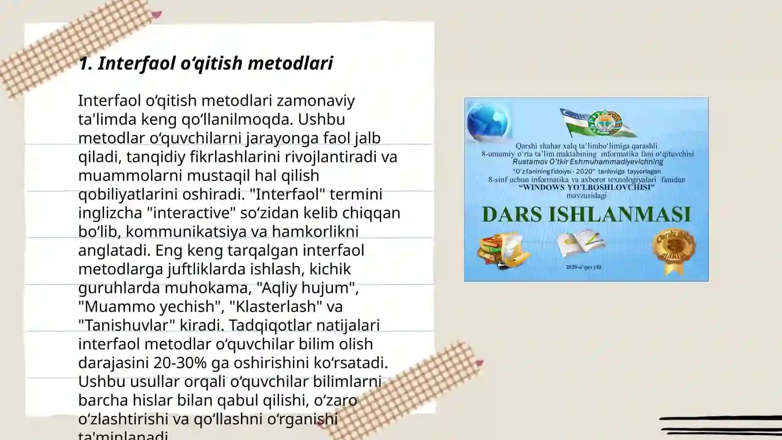 Interfaol o‘qitish metodlari 3
