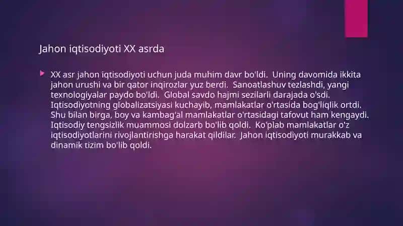 XX asrda globall tendensiyalar 3