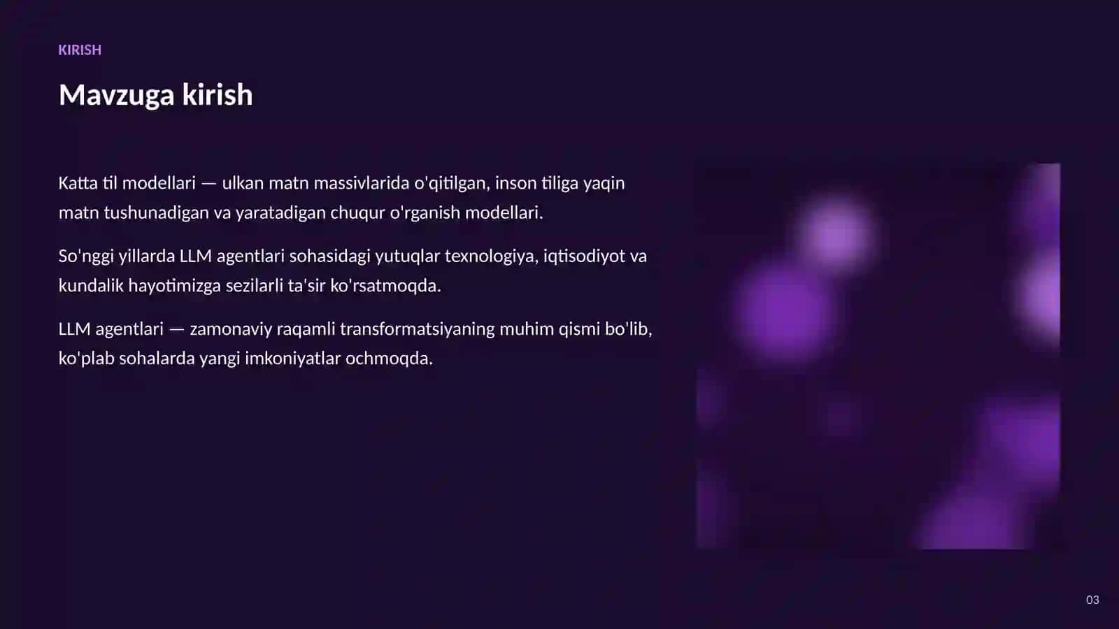 SUN'IY INTELLEKT • KATTA TIL MODELLARI (LLM) 3