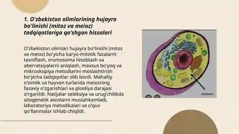 Sitologiya faniga O'zbekiston olimlarining qo'shgan hissalari 3