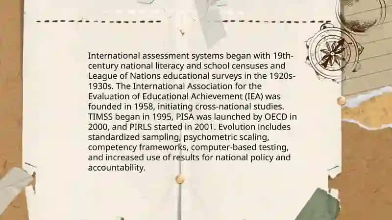 International Assassment systems: General Information and History 3