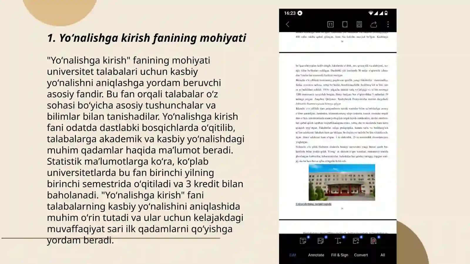 Yoʻnalishga kirish fanining maqsad va vazifalari 3