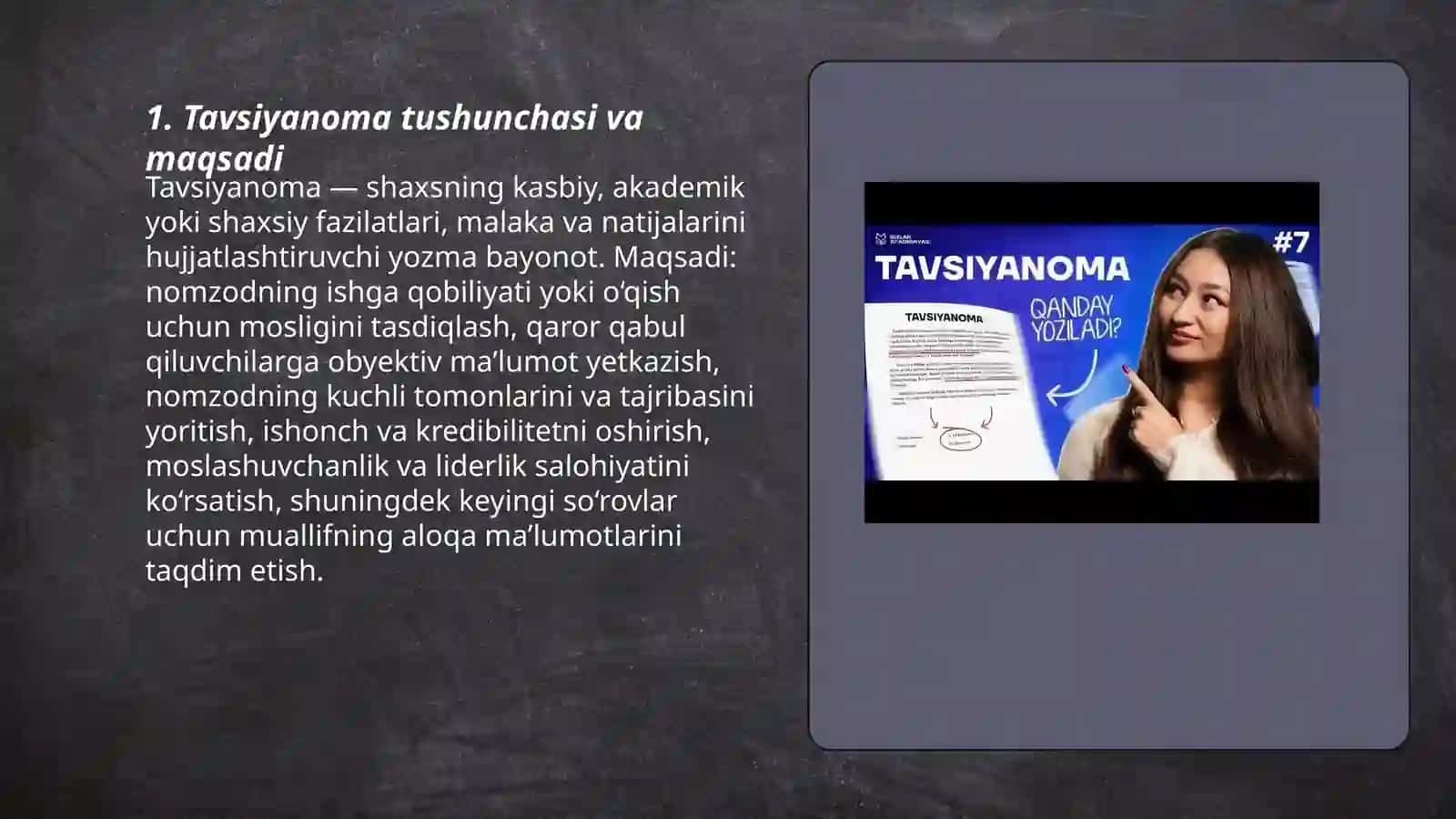 Tavsiyanoma tuzish metodikasi haqida 3