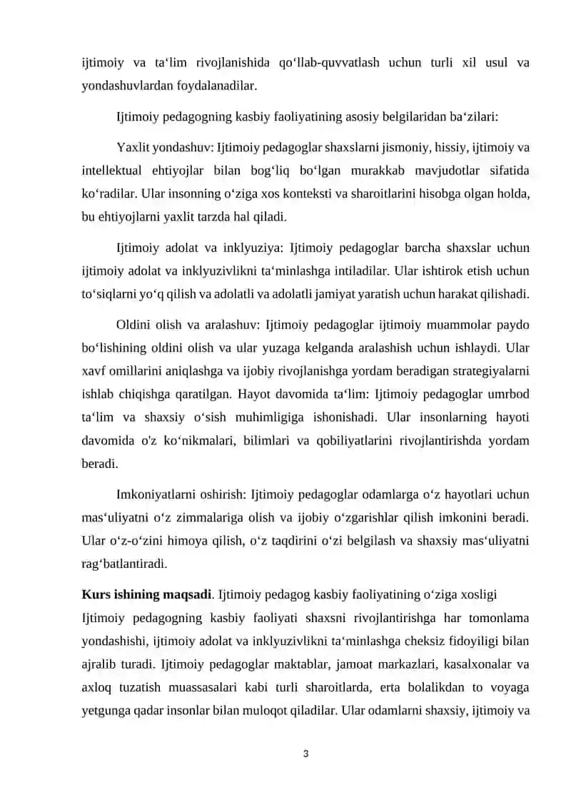 Ijtimoiy pedagog kasbiy faoliyatining o‘ziga xosligi 3