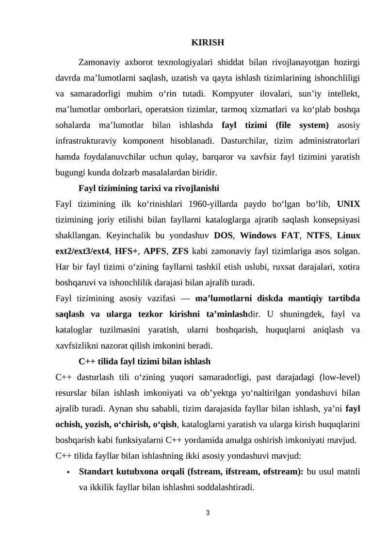 C++ da fayl tizimini yaratish 3