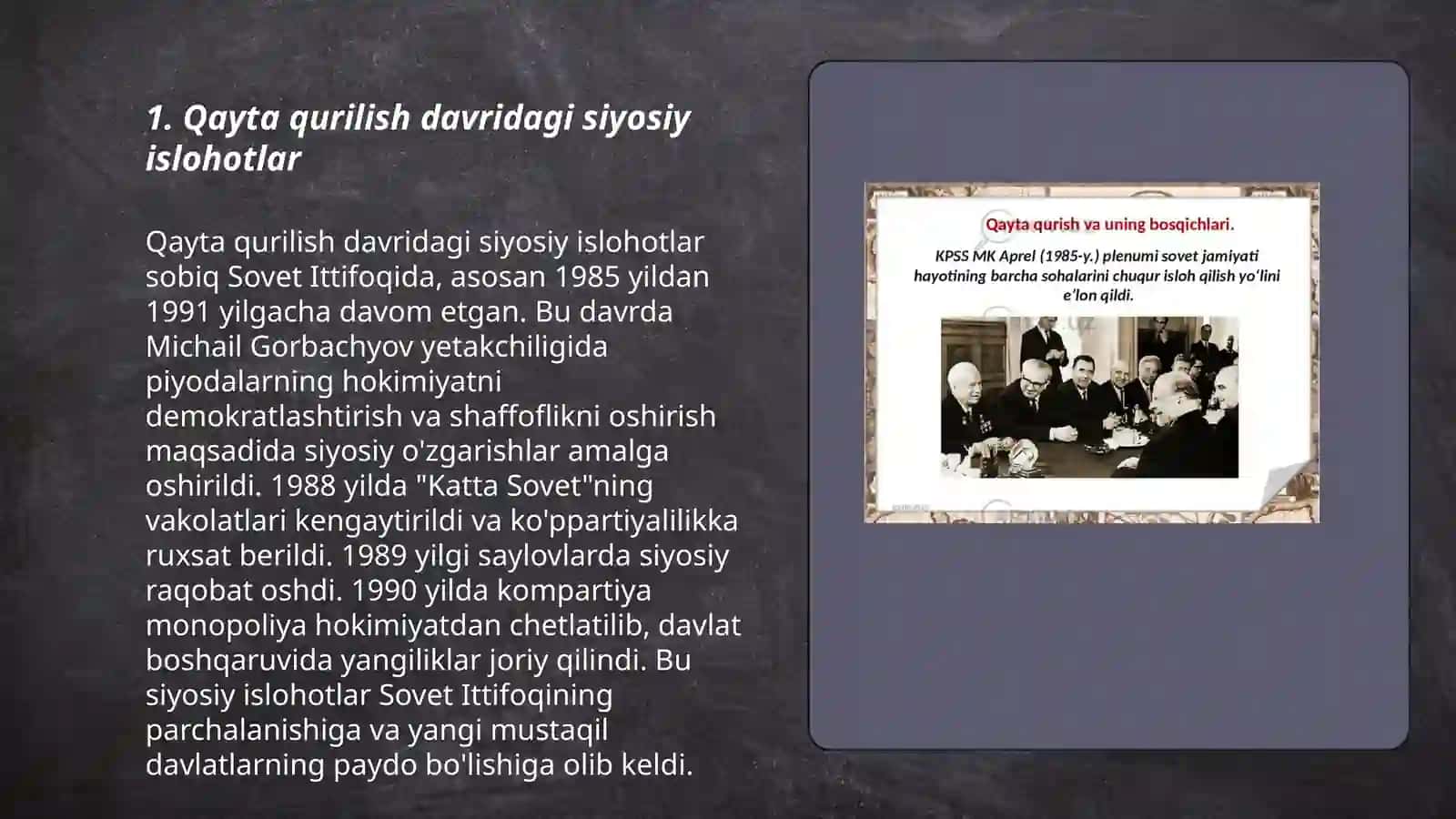 Qayta qurilish ozbekistoning ijtimoiy siyosiy vaziyat 3
