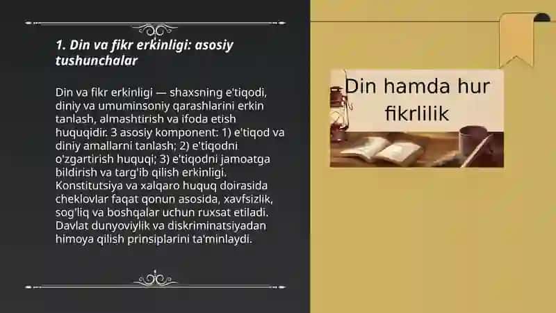 Din va fikr erkinligi: asosiy tushunchalar 3