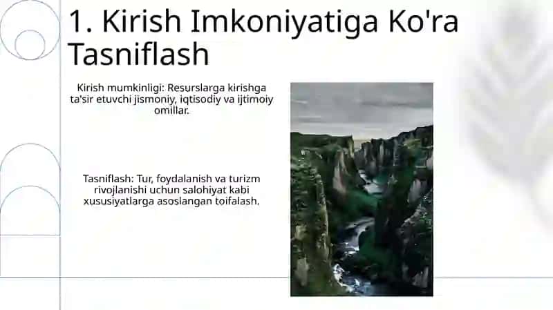 Turistik resurslarning mohiyati va tasnifi 3