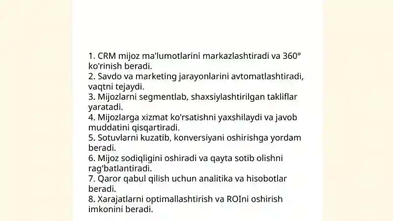 Tadbirkorlikda mijozlar bilan munosabatni boshqarish samaradorligi 3