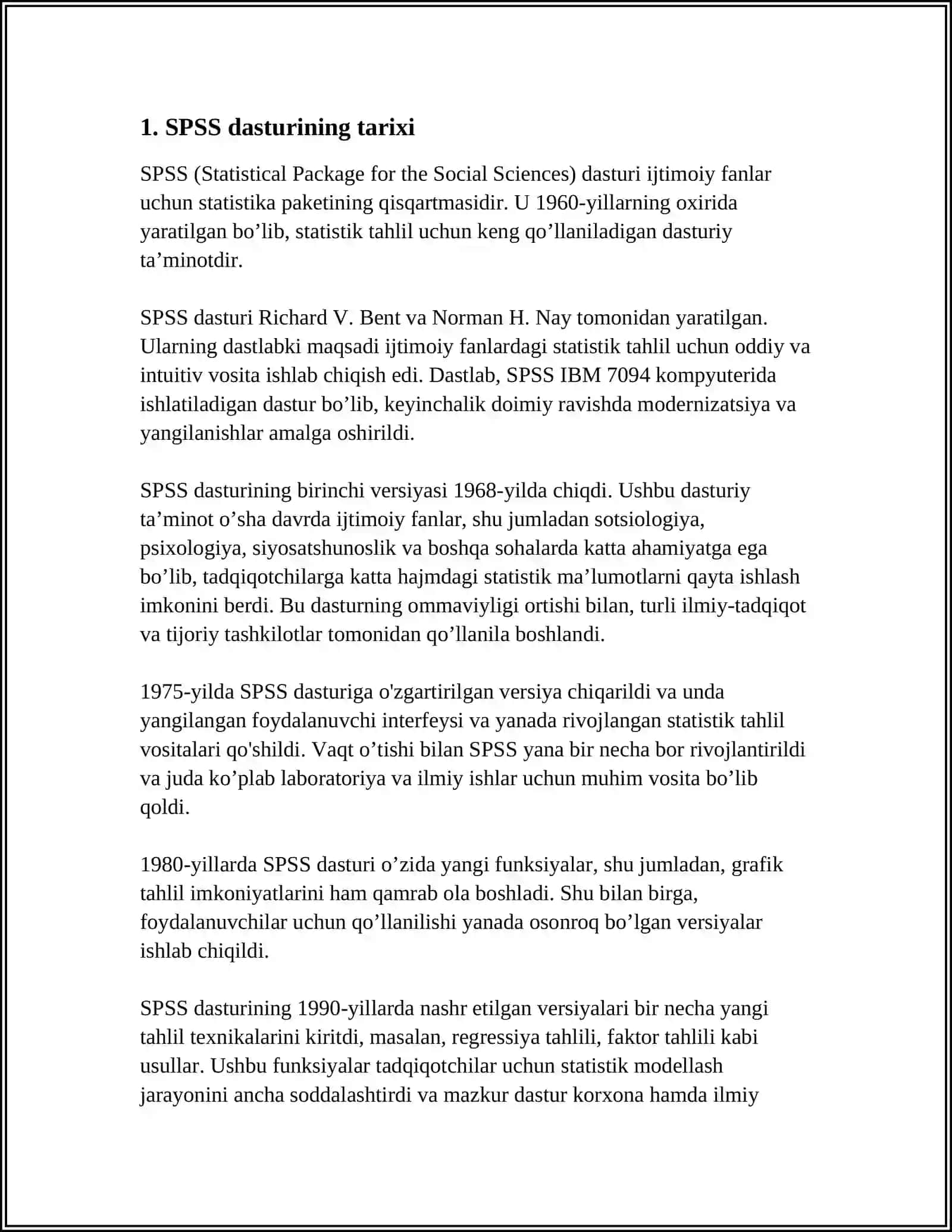 SPSS DASTURI HAQIDA UMUMIY TUSHUNCHA 3