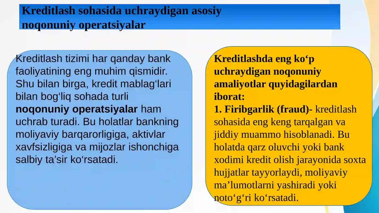 Kreditlashishibilanbog’liqnoqonuniyoperatsiyalarvaularnioldiniolishchoralari 3
