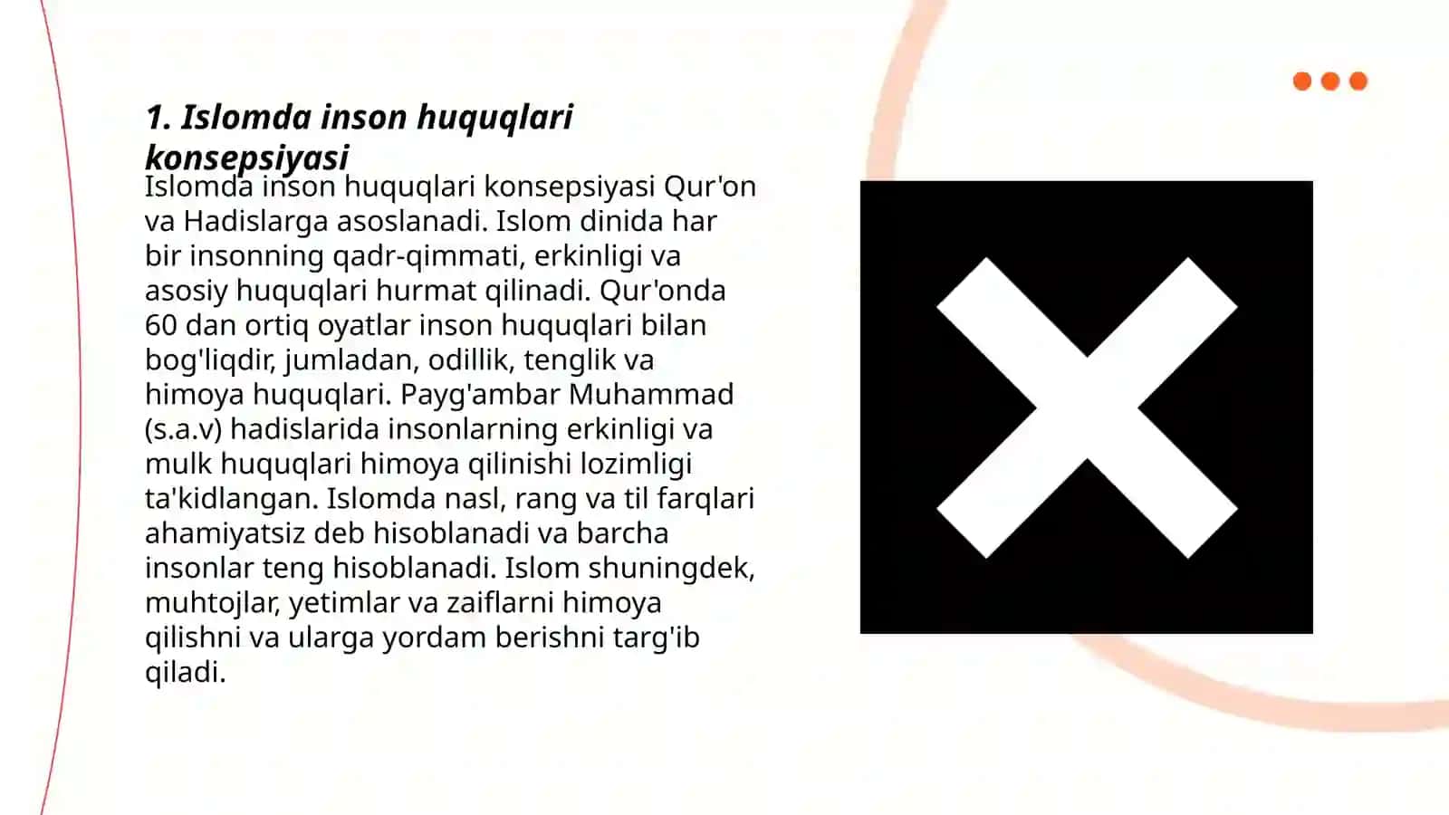 Islomda inson huquqlari himoyasi, ijtimoiy tenglik, adolat va tolerantlik Abdullaeva Rayhona 3