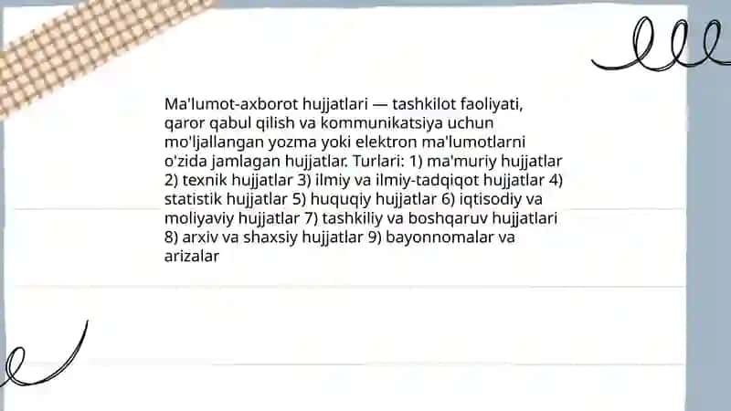 Ma'lumot-axborot hujjatlari Bayonnoma Ariza 3