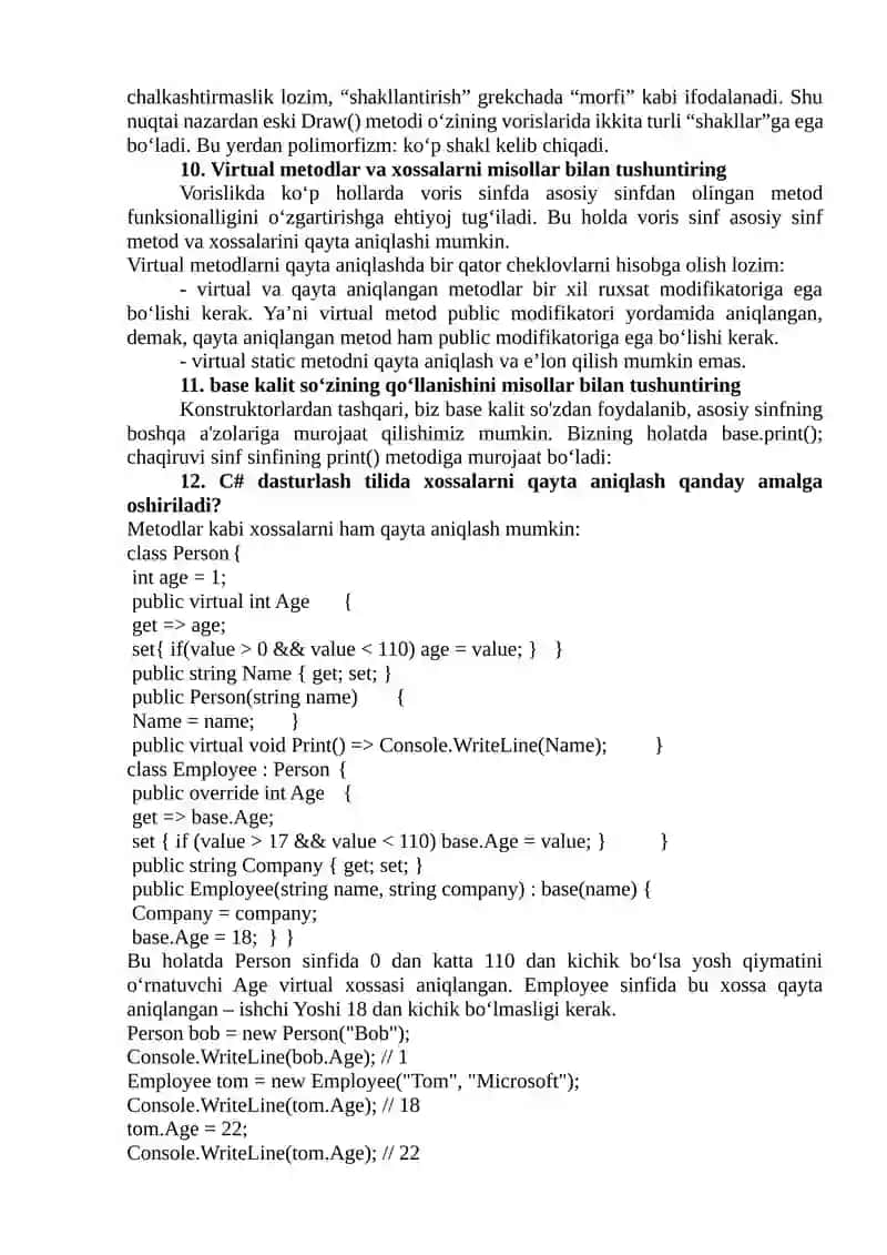 Konstruktorlarga murojaat tartibini misollar bilan tushuntiring 3