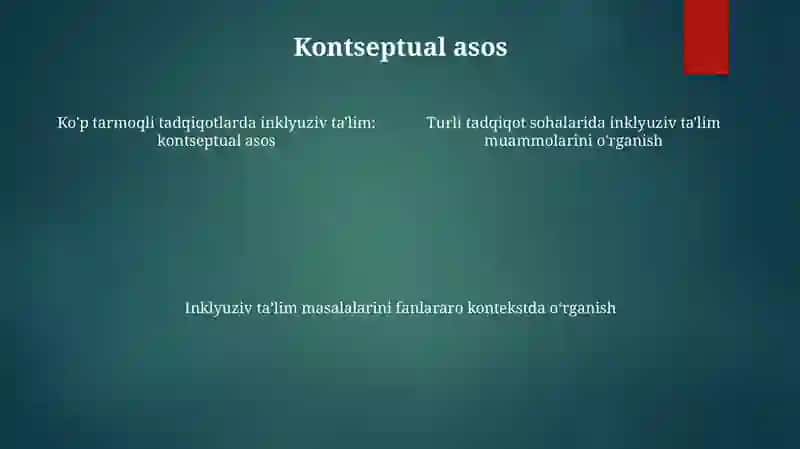 Turli Yo'Nalishdagi Ilmiy Tadqiqotlarda Inklyuziv Ta'Lim Muammolarini O'Rganish 3