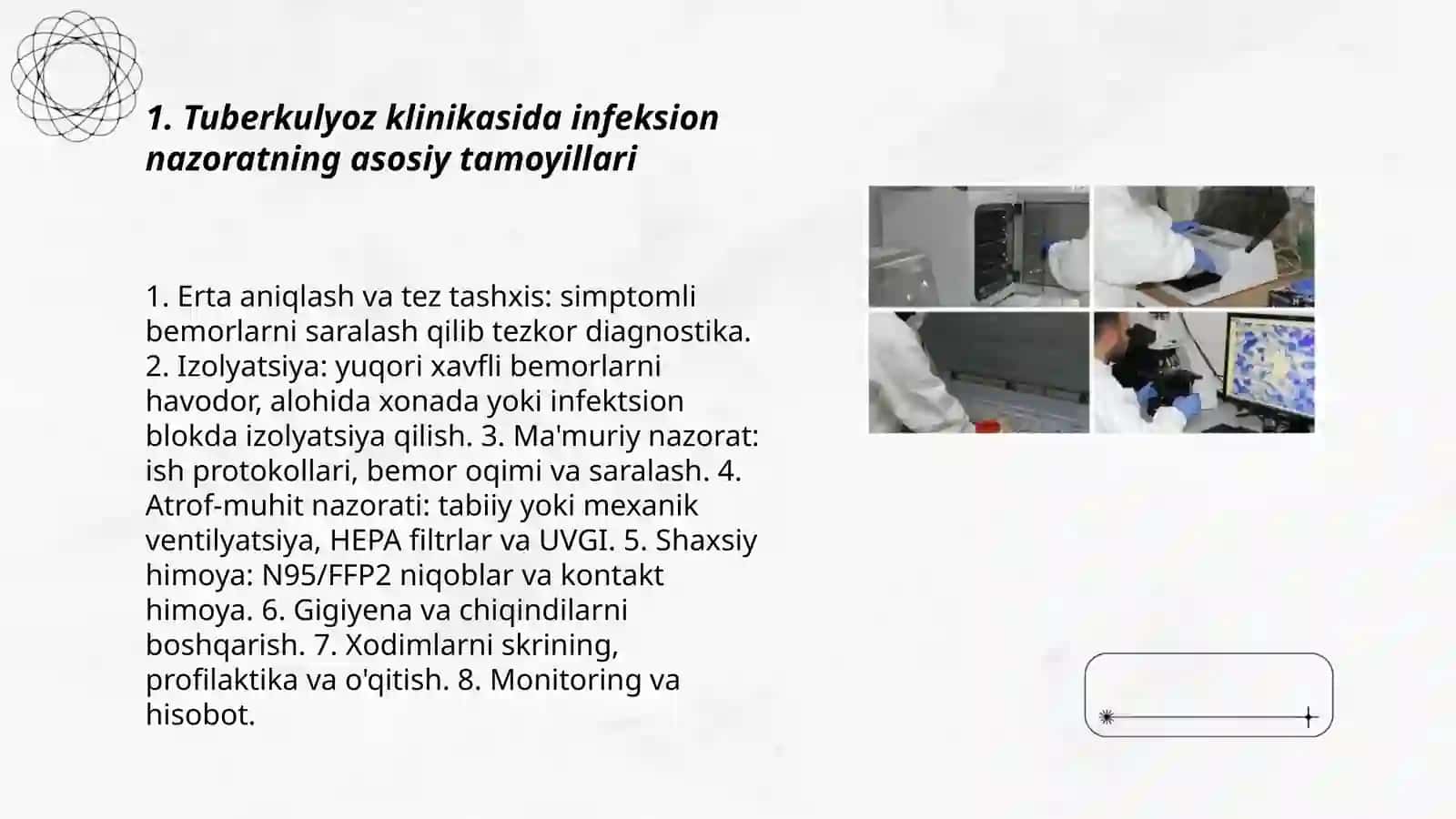 Tuberkulyozning klinikasi bilan bog'liq infektsion nazorat 3