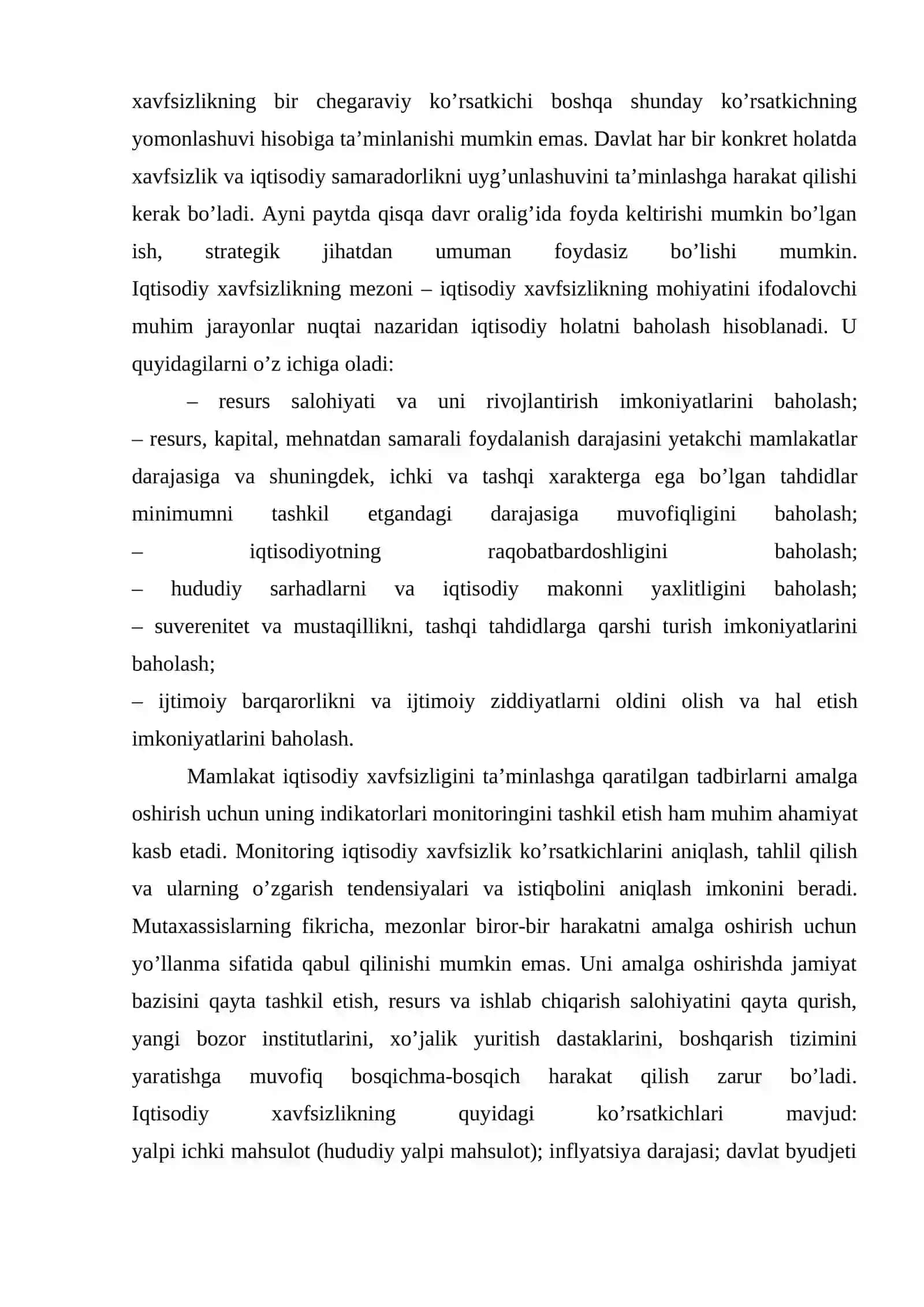 IQTISODIY XAVFSIZLIKNING CHEGARAVIY KO‘RSATKICHLARI 3