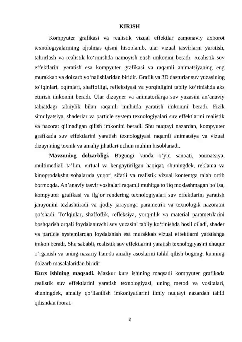 Kompyuter grafikada realistik suv effektlarini yaratish usullari 3