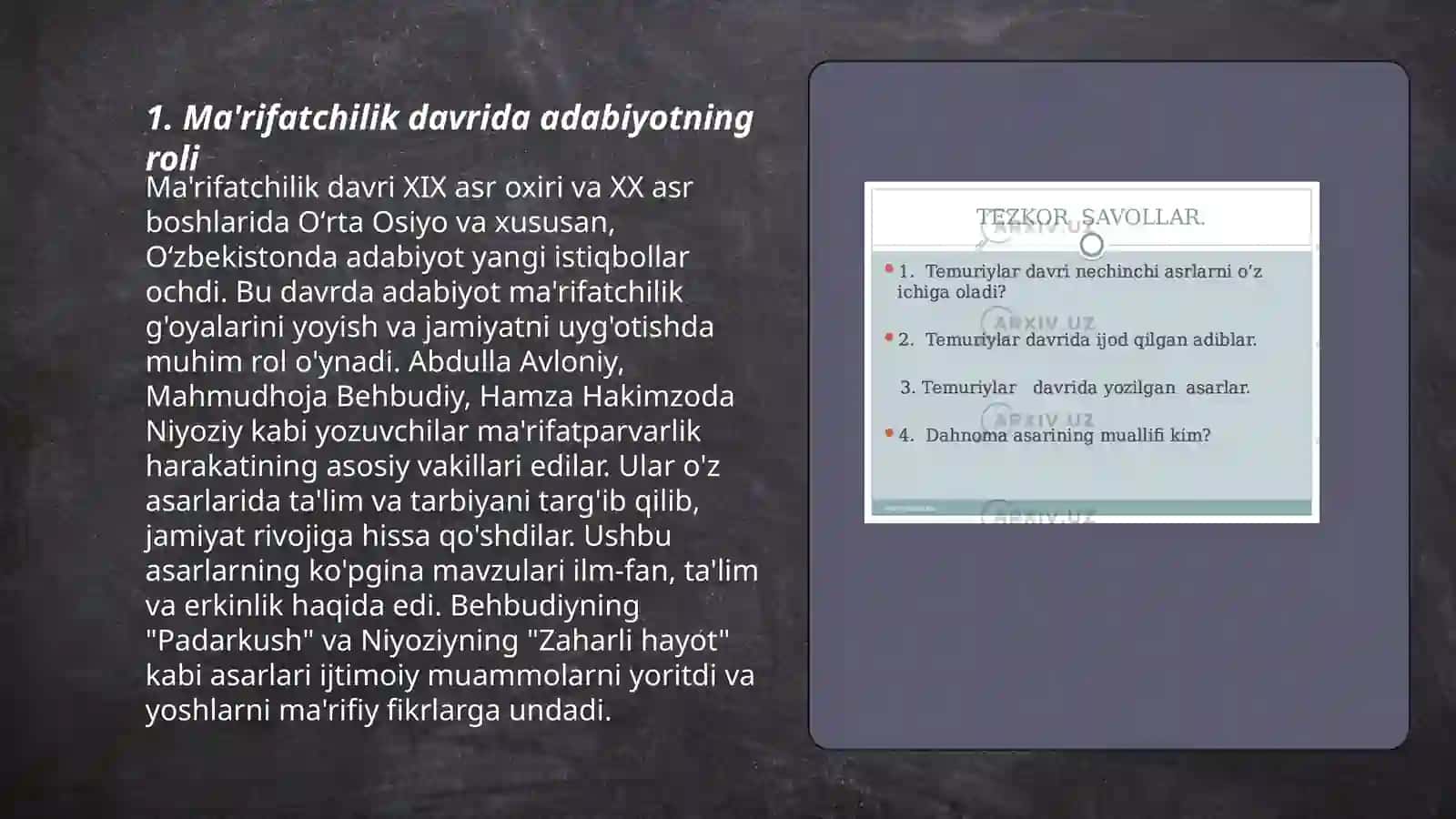 Ma'rifatchilik davri adabiyoti 3