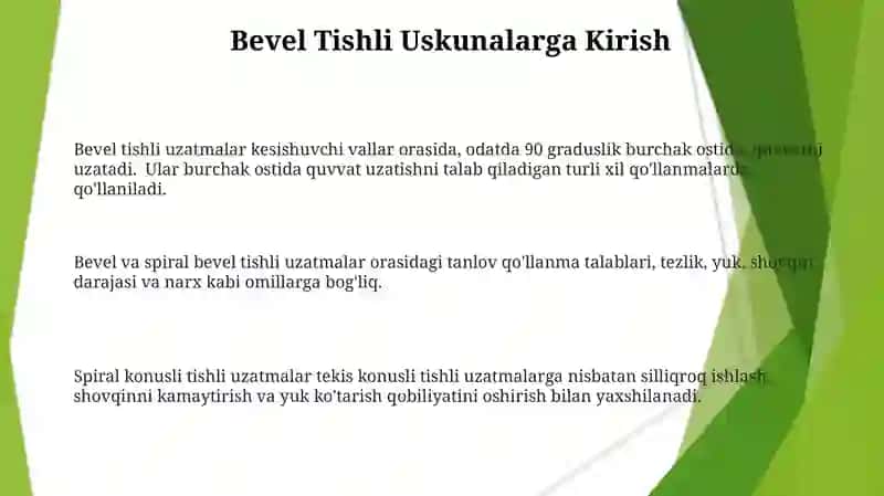 Vinli konusli tishli uzatmalar 3