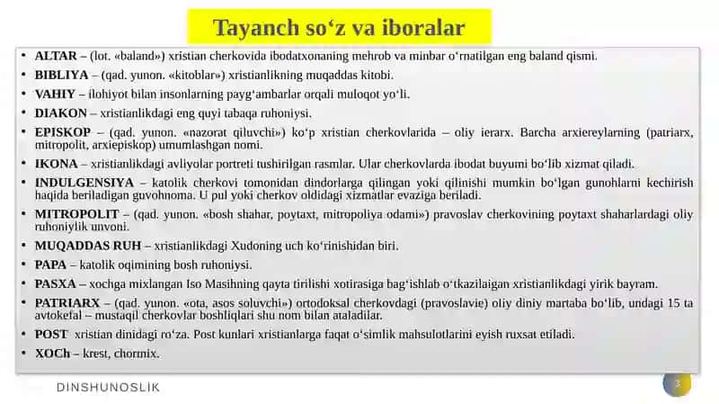 Xristianlikning paydo bo‘lishi, ta’limot va manbalari 3