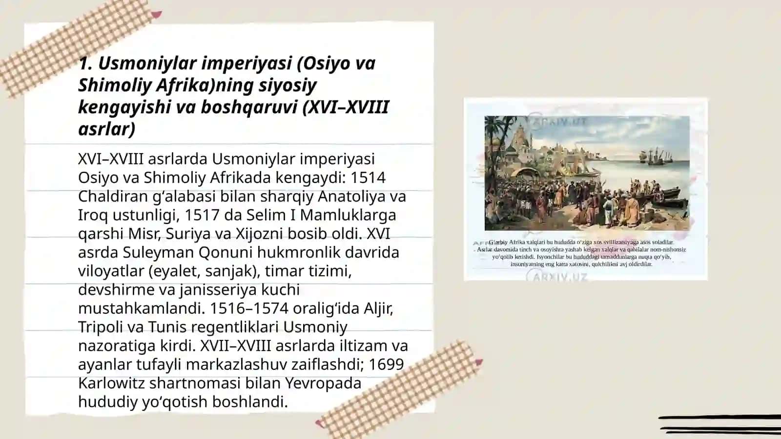 XVI-XVIII ASRLARDA OSIYO VA AFRIKA MAMLAKATLARI 3