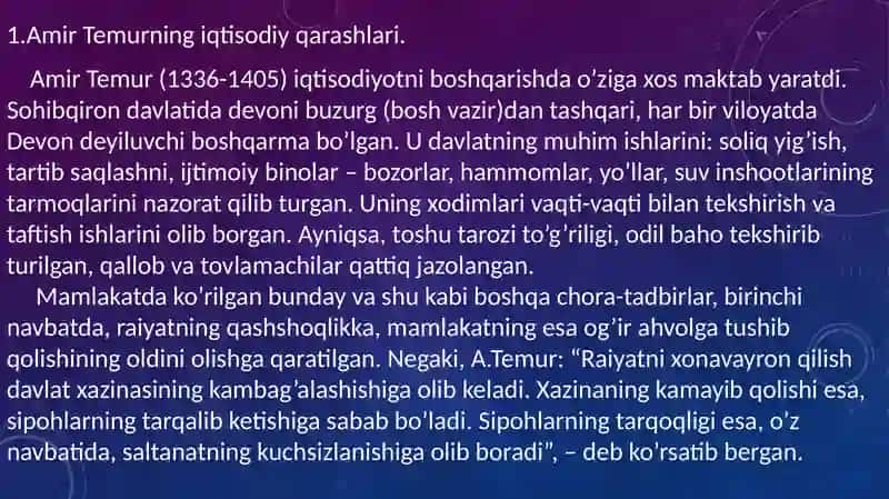 Temuriylardavridagi iqtisodiy g’oyalar-z.m.bobur(1483-1530) 3