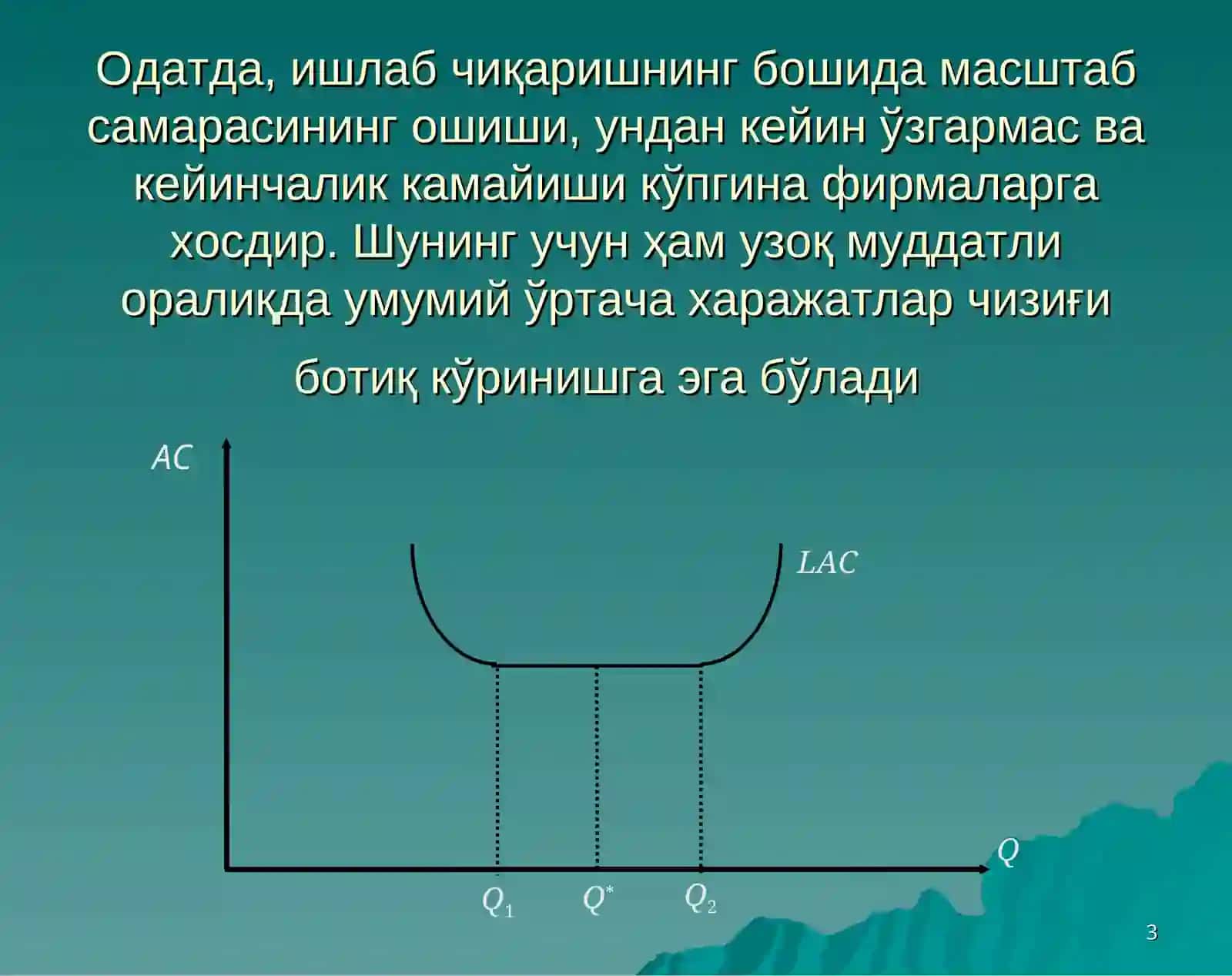 Узоқ муддатли оралиқдаги мувозанати ва таклифи 3
