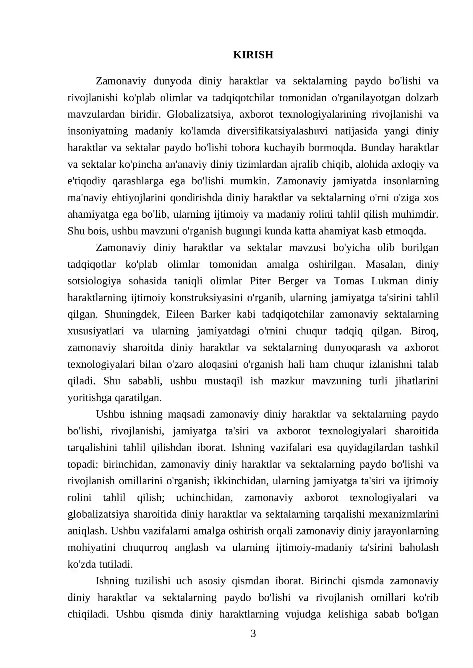 Zamonaviy diniy haraktlar va sektalar 3