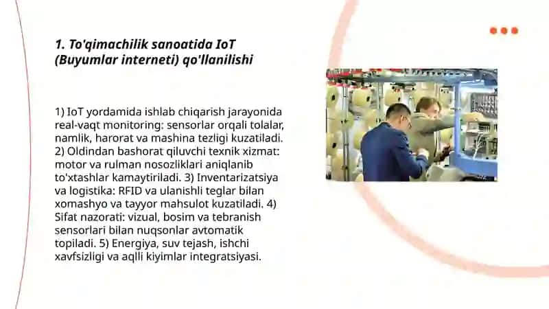To'qimachilik sanoatida raqamli texnologiyalar va innovatsiyala 3