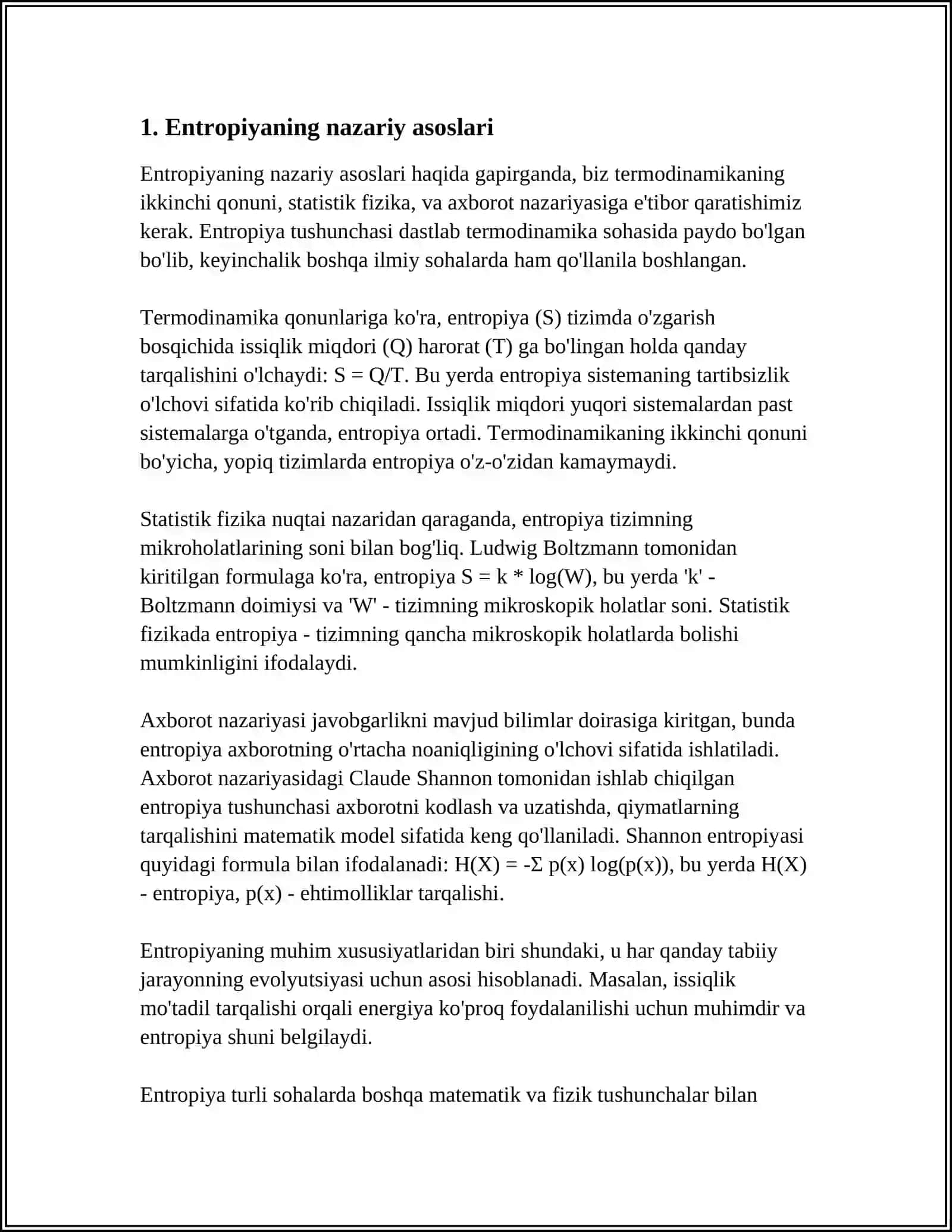 ENTROPIYA. KARNO SIKLI 3