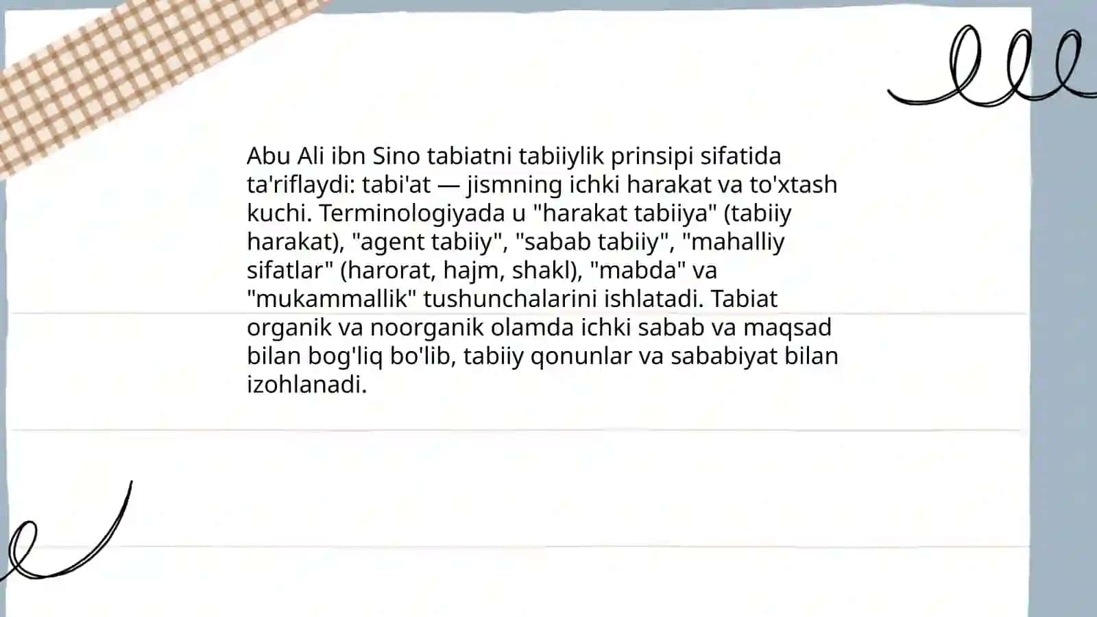 Abu Ali ibn Sinoning tabiat haqida qarashlari 3